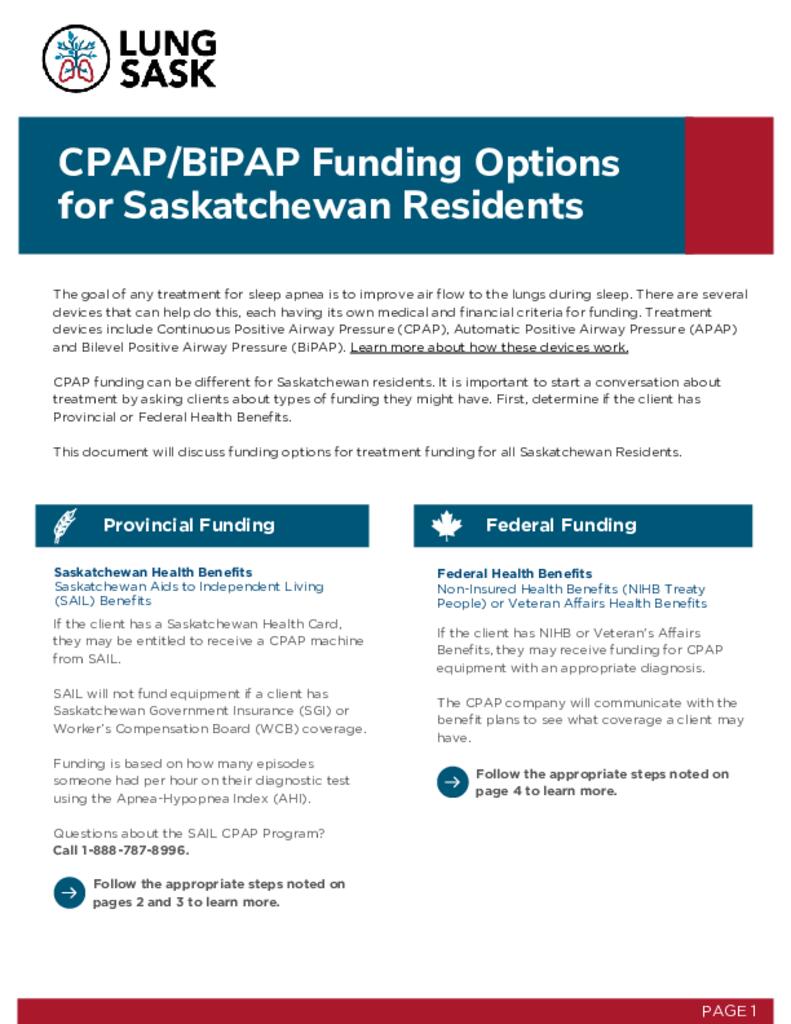 Saskatchewan CPAP Funding